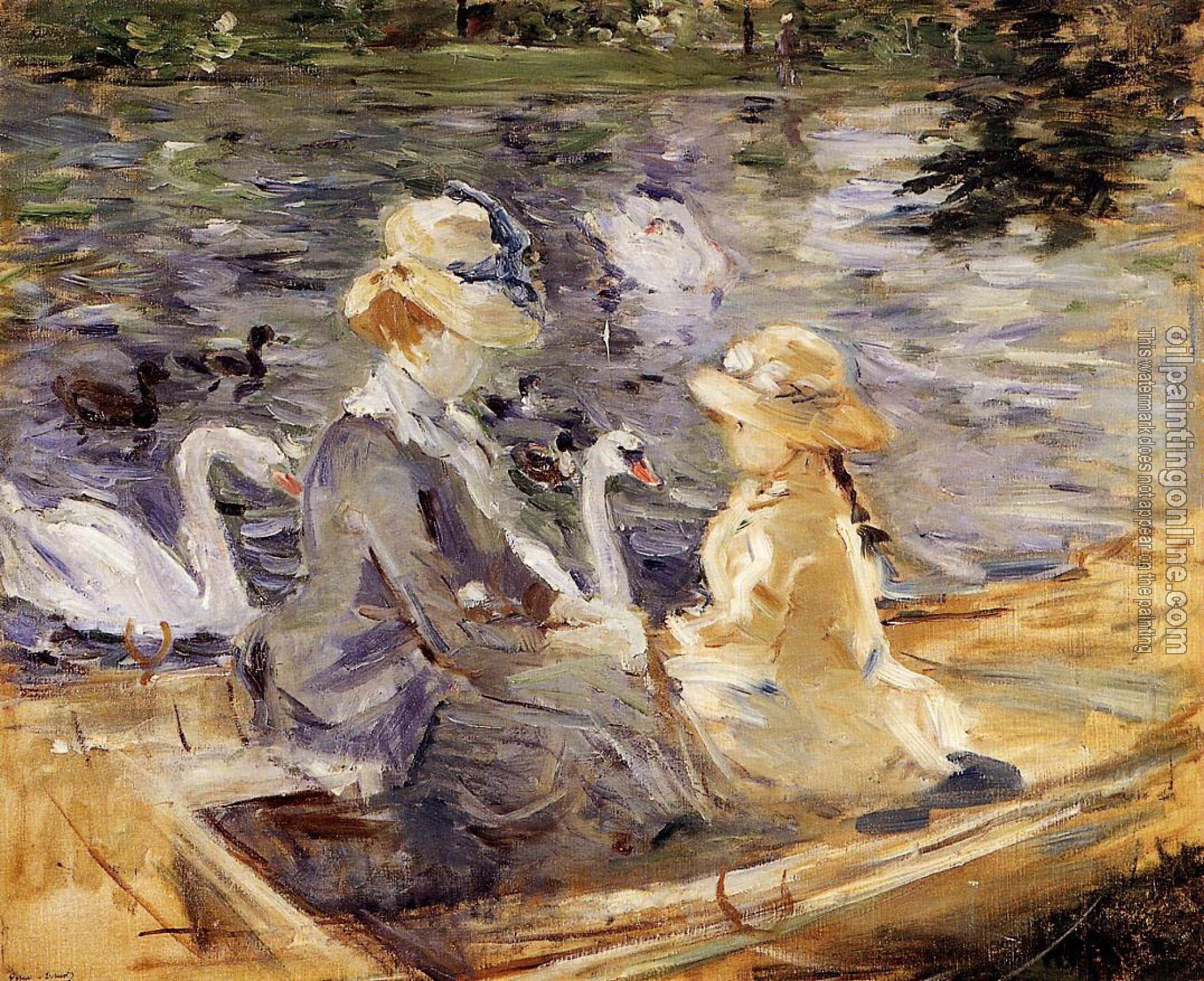 Morisot, Berthe - On the Lake in the Bois de Boulogne